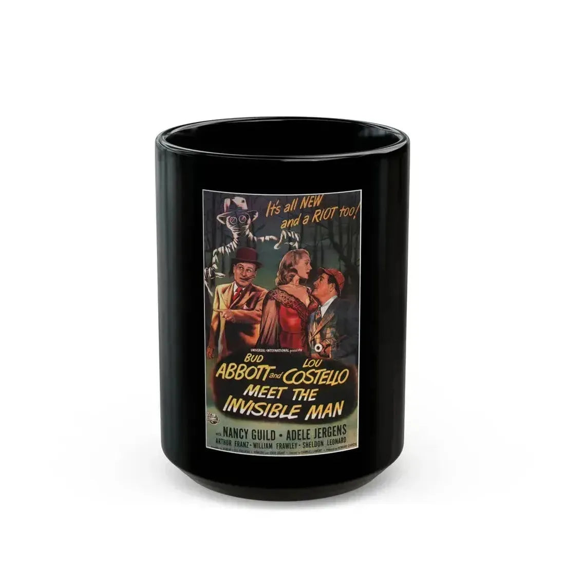 ABBOT & COSTELLO MEET THE INVISIBLE MAN 1951 Movie Poster - Black Coffee Mug 15oz - Go Mug Yourself