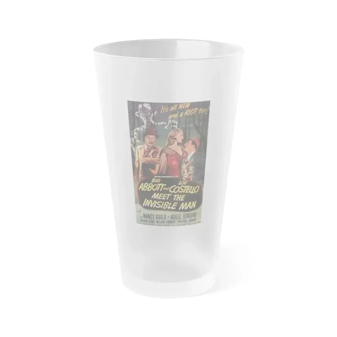 ABBOT & COSTELLO MEET THE INVISIBLE MAN 1951 Movie Poster - Frosted Pint Glass 16oz 16oz Frosted - Go Mug Yourself