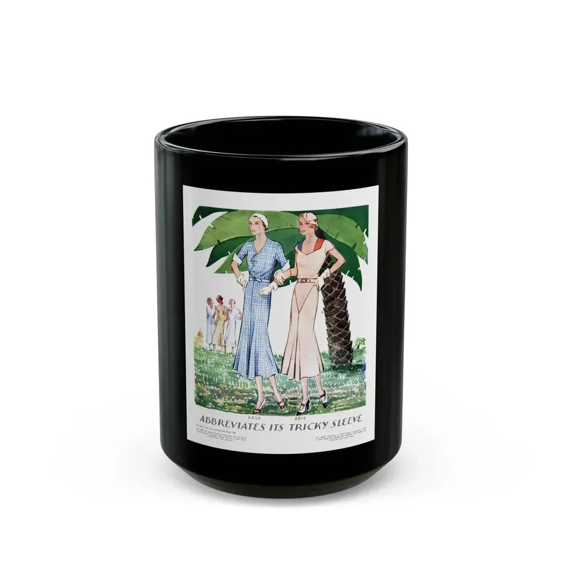 Abbreviates Its Tricky Sleeve, McCall's, February 1932 - Black Coffee Mug 15oz - Go Mug Yourself