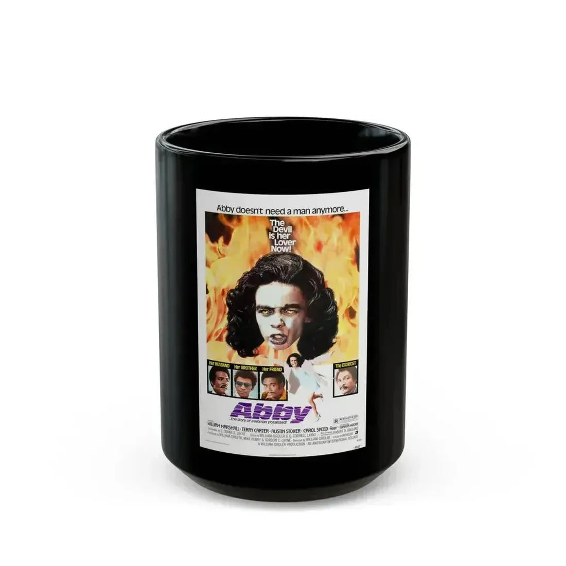 ABBY (THE BLACK EXORCIST 2) 1974 Movie Poster - Black Coffee Mug 15oz - Go Mug Yourself
