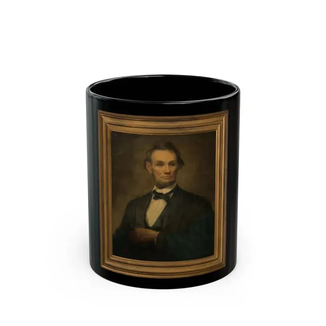 Abraham Lincoln, Life-size Portrait - Black Coffee Mug 11oz - Go Mug Yourself