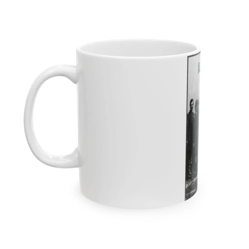 Abraham Lincoln On Battlefield At Antietam, Maryland, Cropped Version That Highlights Mclellan And Lincoln (U.S. Civil War) White Coffee Mug-Go Mug Yourself