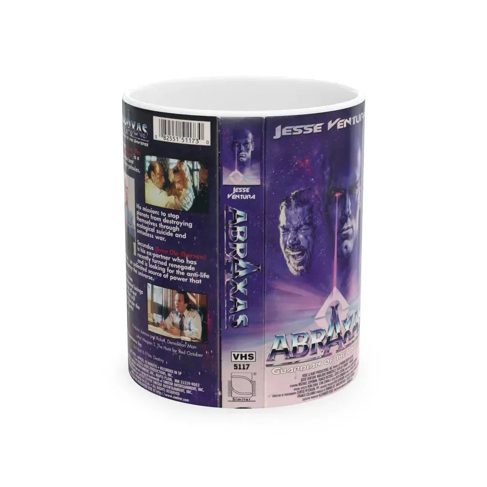 ABRAXAS JESSE VENTURA (VHS COVER) - White Coffee Mug 11oz - Go Mug Yourself