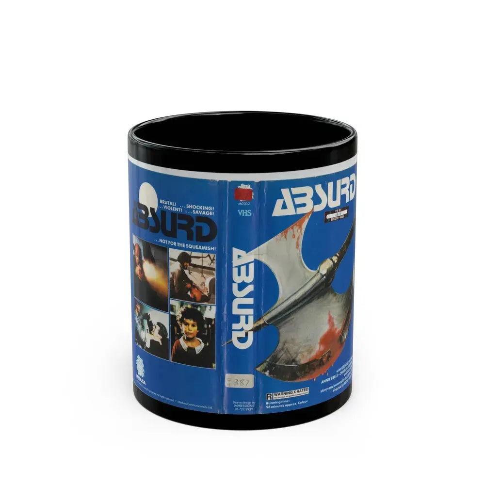 ABSURD MEDUSA HOME VIDEO (VHS COVER) - Black Coffee Mug 11oz - Go Mug Yourself