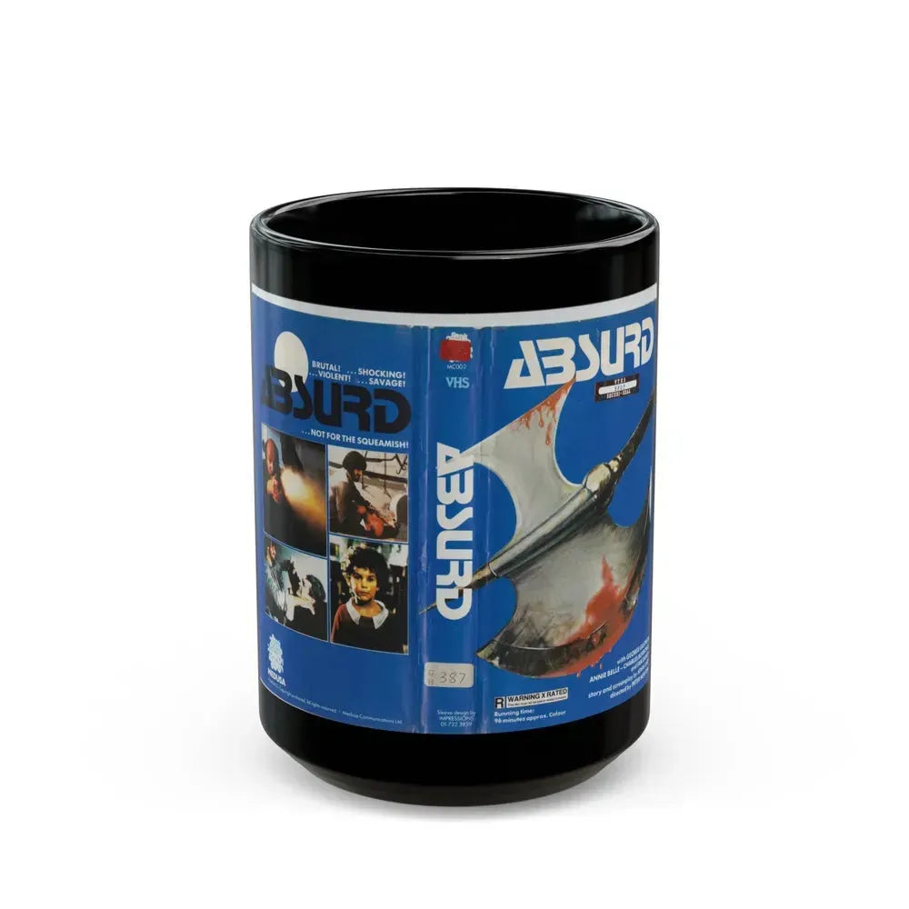 ABSURD MEDUSA HOME VIDEO (VHS COVER) - Black Coffee Mug 15oz - Go Mug Yourself