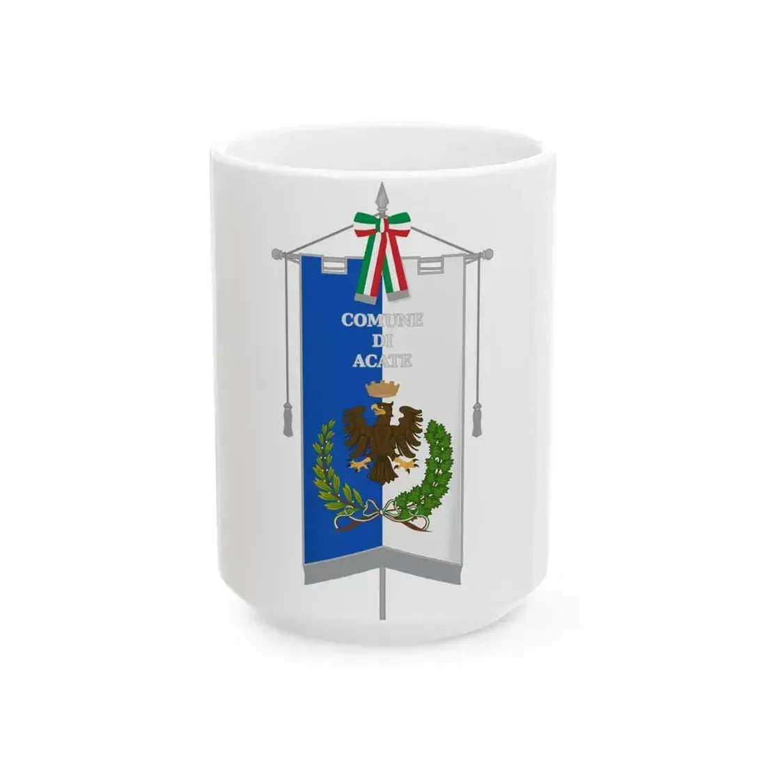 Acate-Gonfalone (Italy) White Coffee Mug 15oz - Go Mug Yourself
