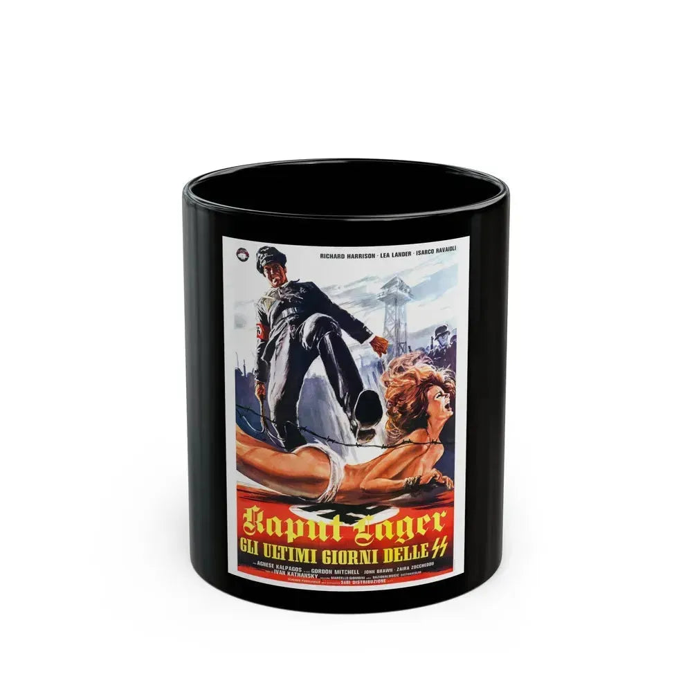 ACHTUNG! DESERT TIGERS 1977 Movie Poster - Black Coffee Mug 11oz - Go Mug Yourself
