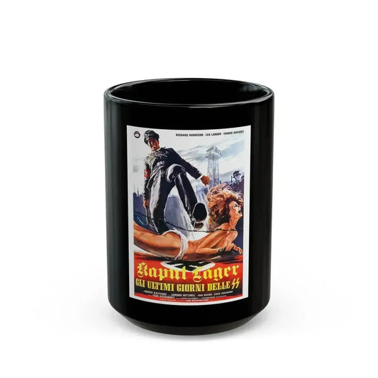 ACHTUNG! DESERT TIGERS 1977 Movie Poster - Black Coffee Mug 15oz - Go Mug Yourself