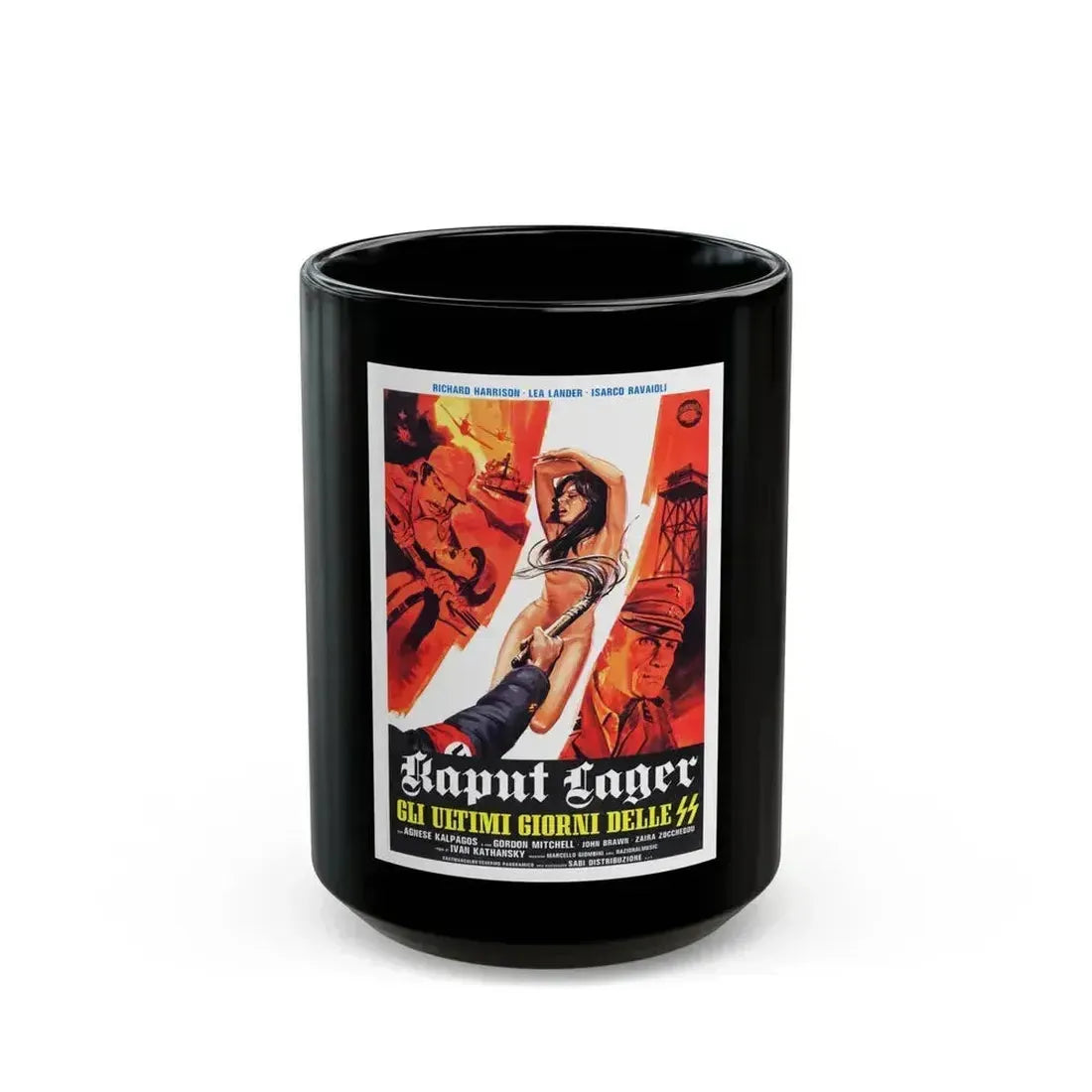 ACHTUNG! DESERT TIGERS (ITALIAN) 2 1977 Movie Poster - Black Coffee Mug 15oz - Go Mug Yourself