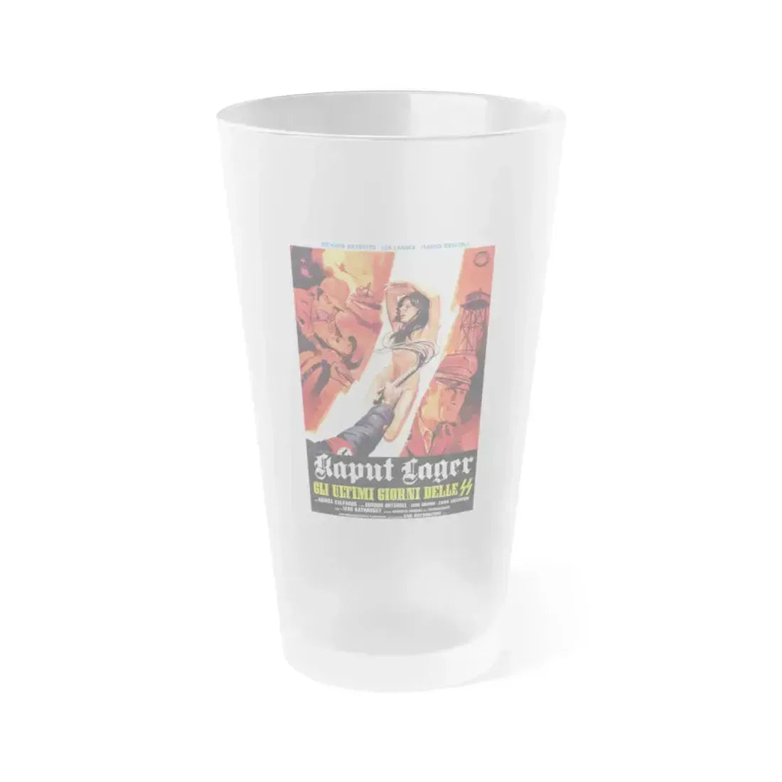 ACHTUNG! DESERT TIGERS (ITALIAN) 2 1977 Movie Poster - Frosted Pint Glass 16oz 16oz Frosted - Go Mug Yourself