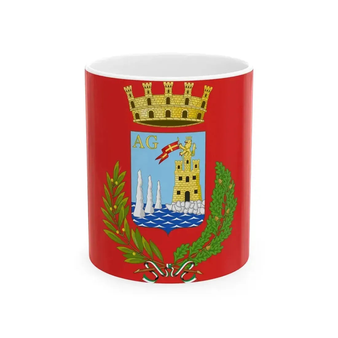 Acireale-Bandiera (Italy) White Coffee Mug 11oz - Go Mug Yourself
