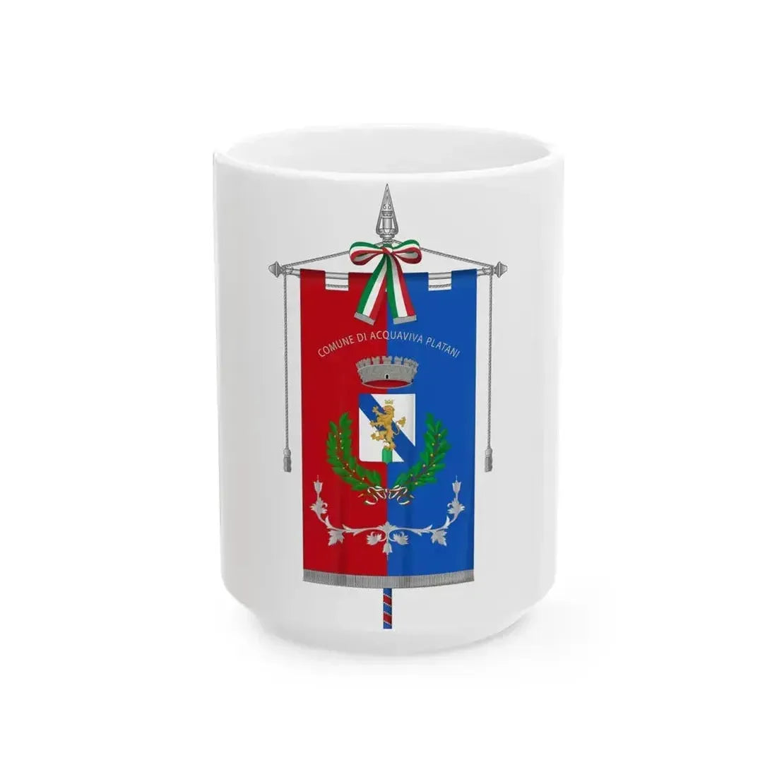 Acquaviva Platani-Gonfalone (Italy) White Coffee Mug 15oz - Go Mug Yourself
