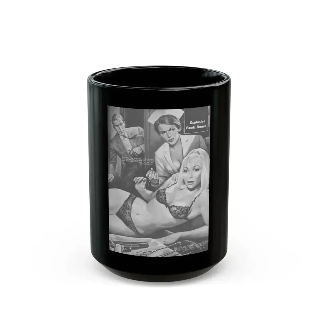 Action-for-Men-January-1967-5 - Black Coffee Mug 15oz - Go Mug Yourself