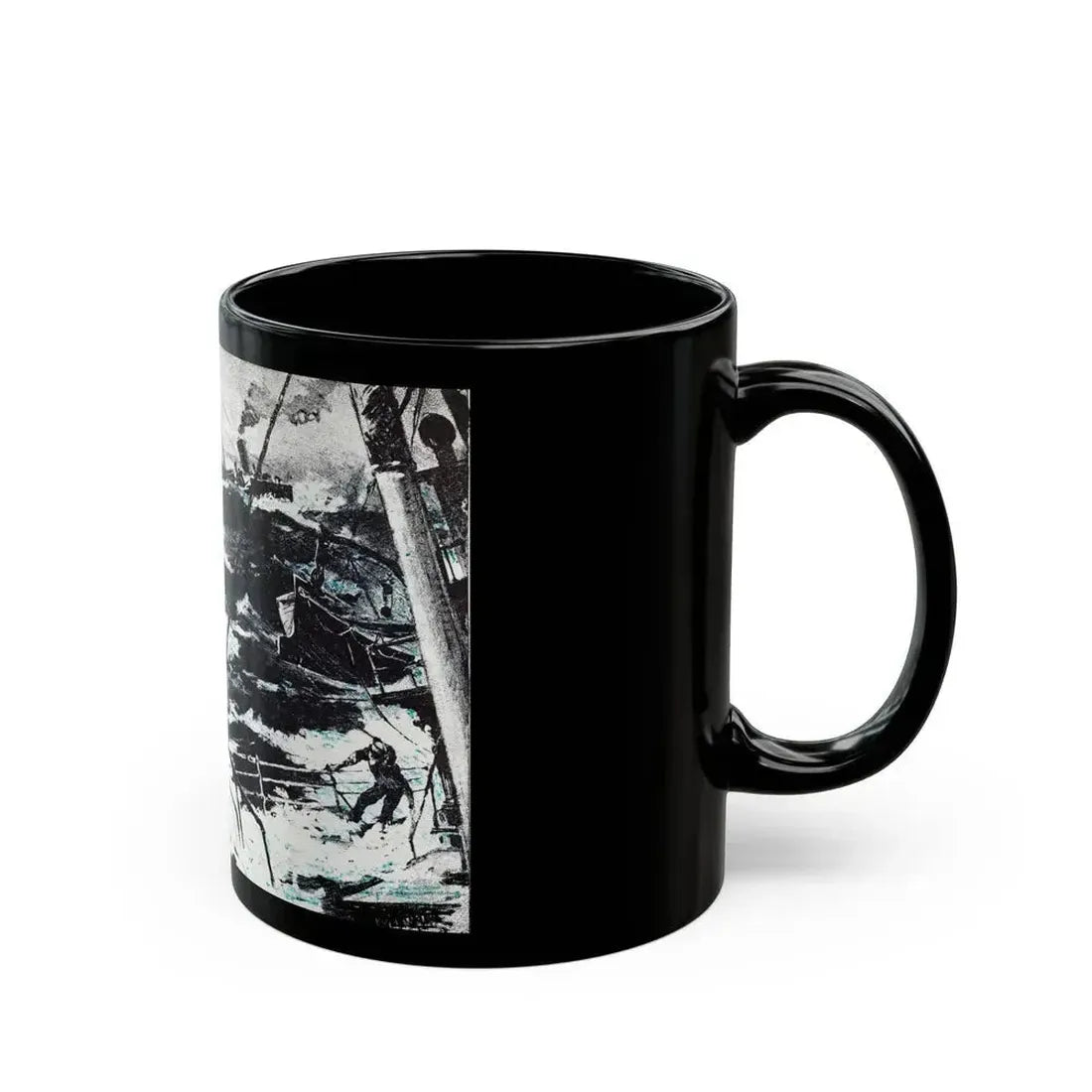 Action off Salerno (2), Blue Book Magazine, April 1948 - Black Coffee Mug - Go Mug Yourself