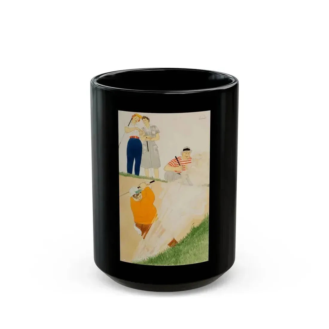 Acushnet Golf Balls advertisement, Saturday Evening Post, June 14, 1952 - Black Coffee Mug 15oz - Go Mug Yourself