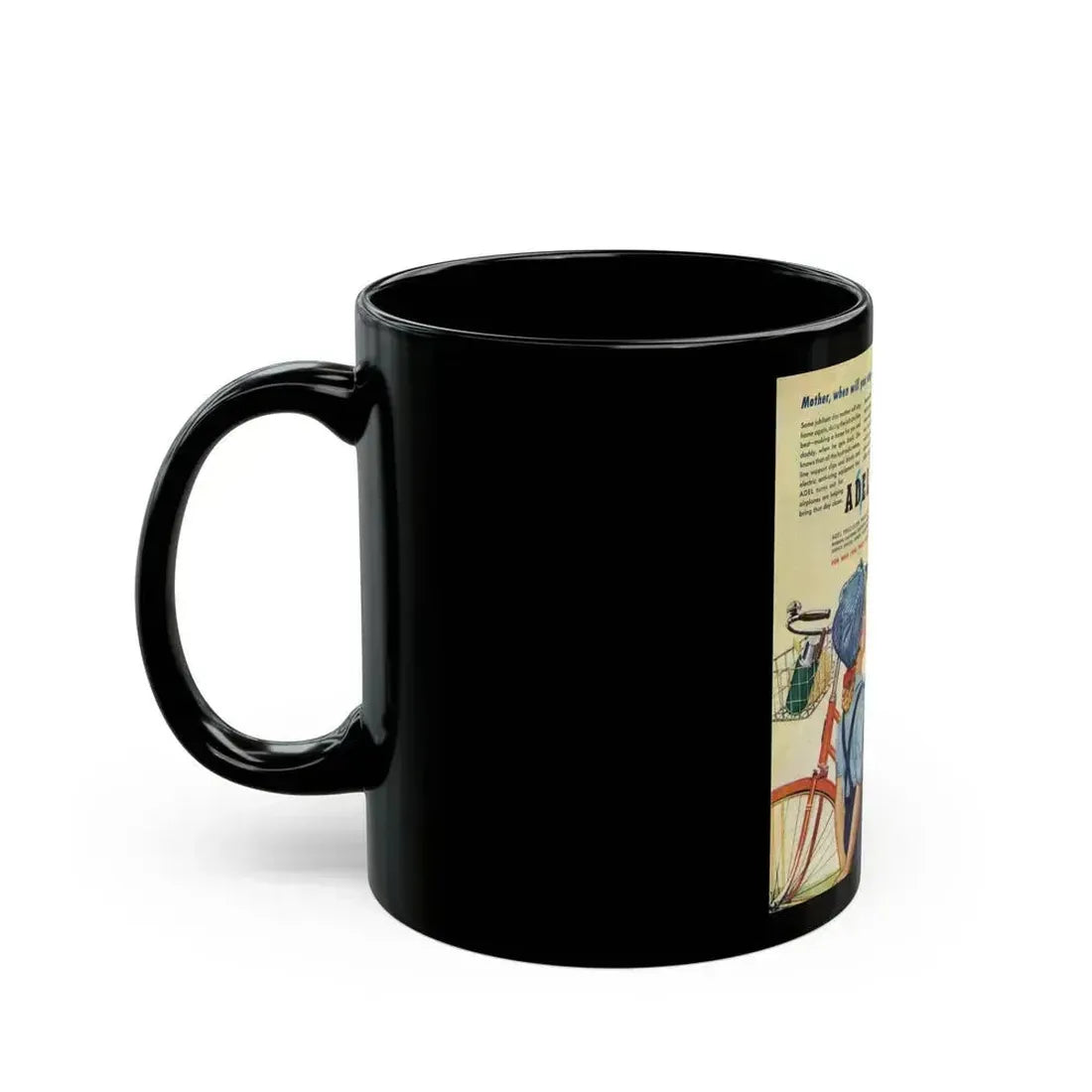 Adel advertisement, The Saturday Evening Post, May 6, 1944 - Black Coffee Mug - Go Mug Yourself