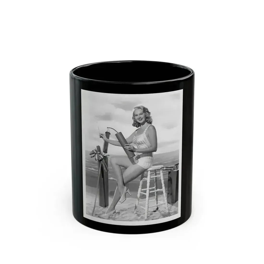 Adele Jergens #01 (Vintage Female Icon) Black Coffee Mug 11oz - Go Mug Yourself