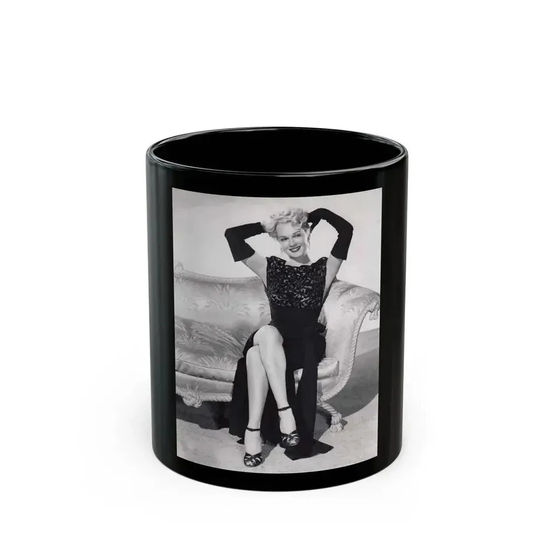 Adele Jergens #02 (Vintage Female Icon) Black Coffee Mug 11oz - Go Mug Yourself