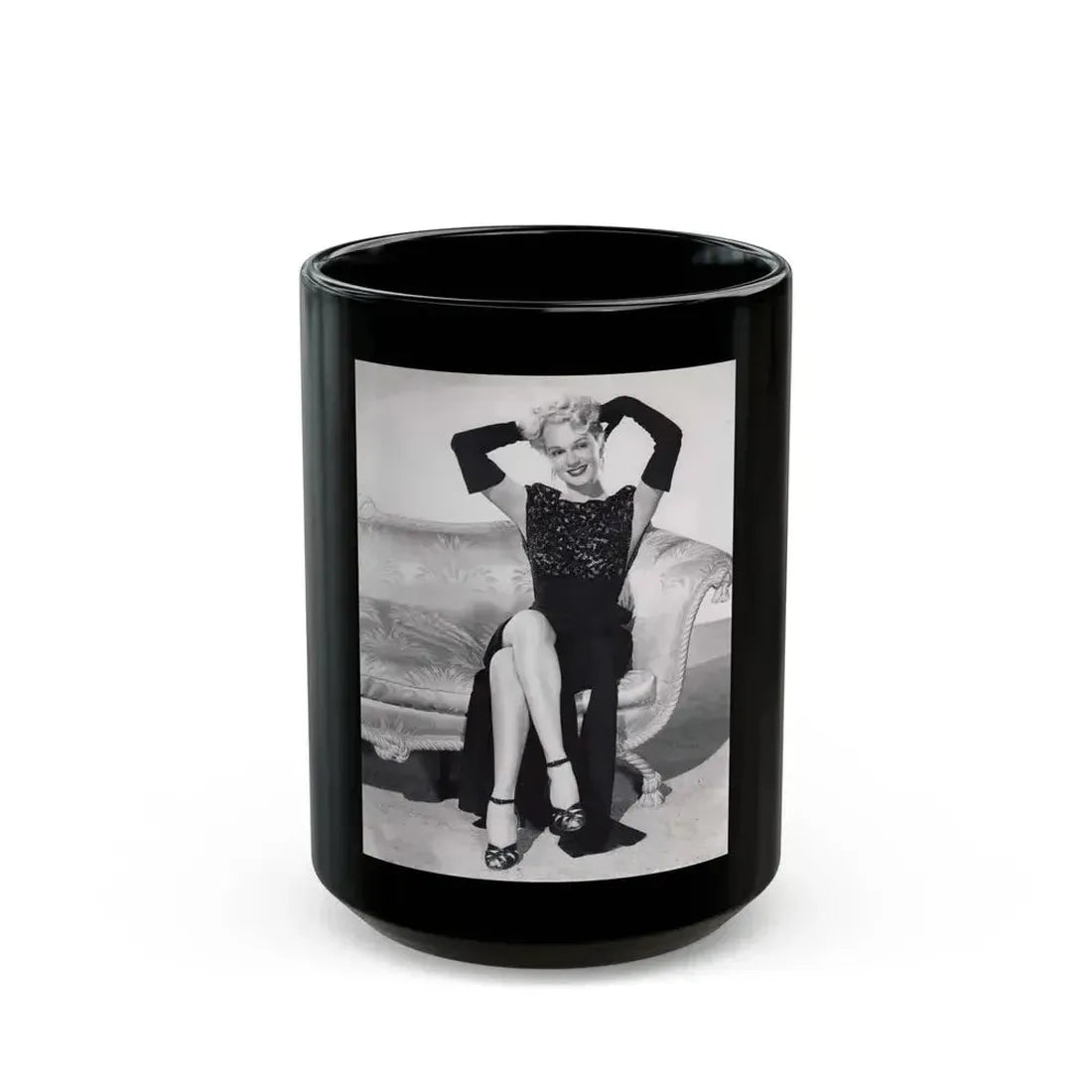 Adele Jergens #02 (Vintage Female Icon) Black Coffee Mug 15oz - Go Mug Yourself