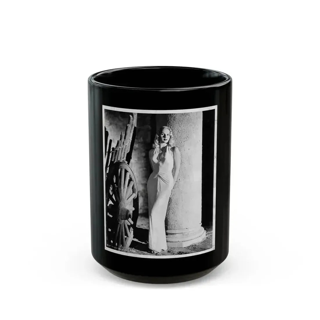 Adele Jergens #09 (Vintage Female Icon) Black Coffee Mug 15oz - Go Mug Yourself