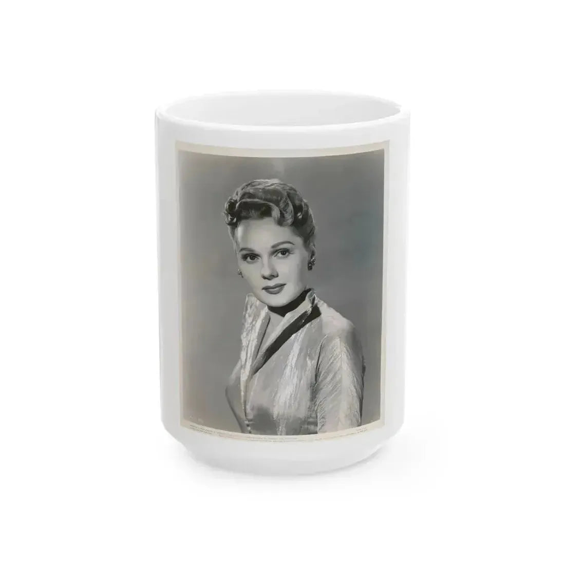 Adele Jergens #104 (Vintage Female Icon) White Coffee Mug 15oz - Go Mug Yourself