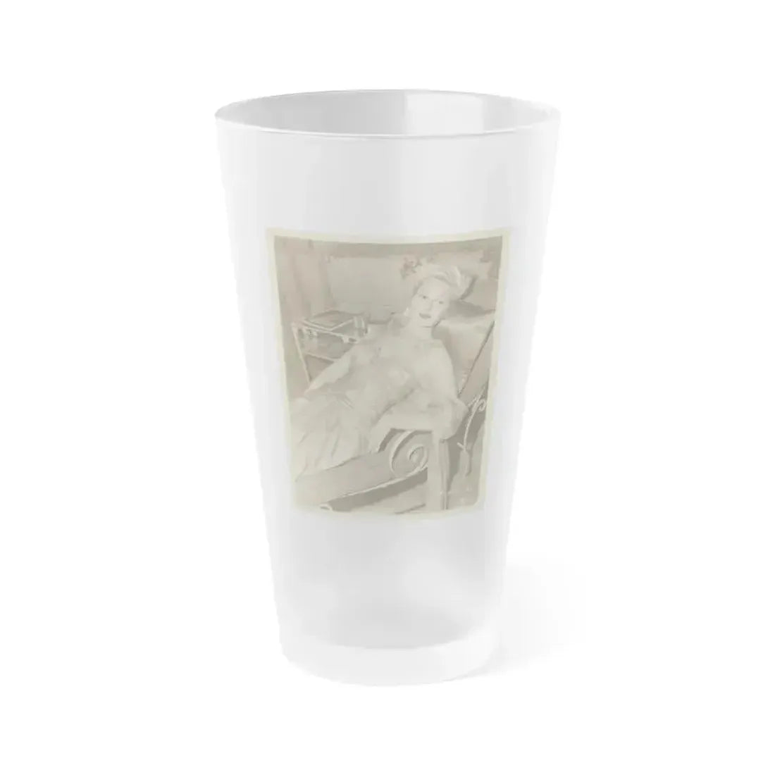 Adele Jergens #113 (Vintage Female Icon) Frosted Pint Glass 16oz 16oz Frosted - Go Mug Yourself