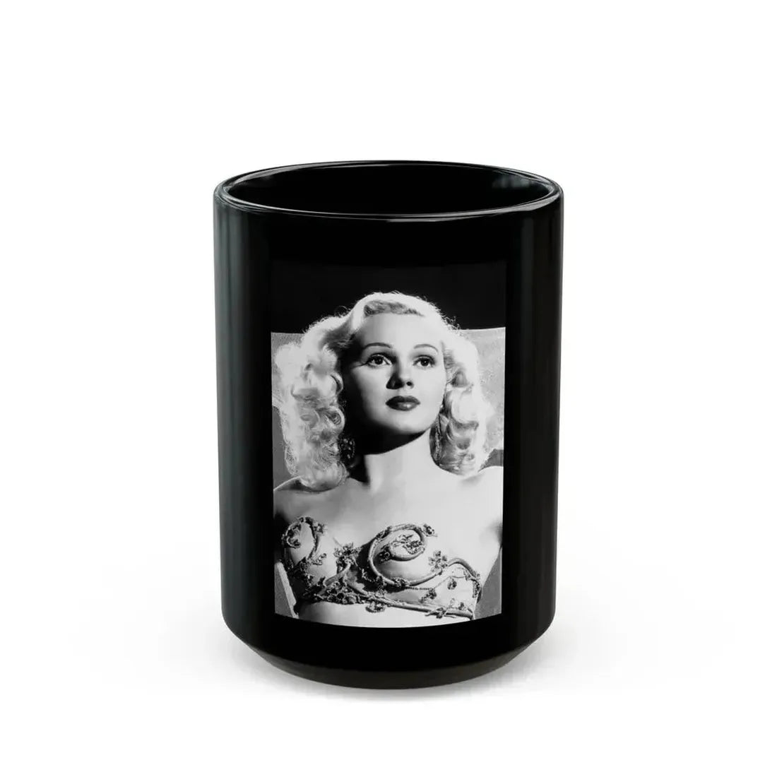 Adele Jergens #12 (Vintage Female Icon) Black Coffee Mug 15oz - Go Mug Yourself