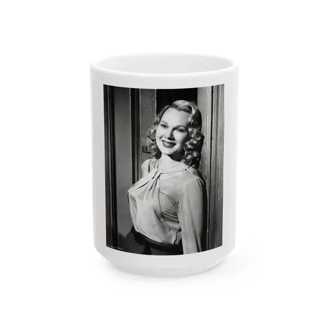 Adele Jergens #122 (Vintage Female Icon) White Coffee Mug 15oz - Go Mug Yourself
