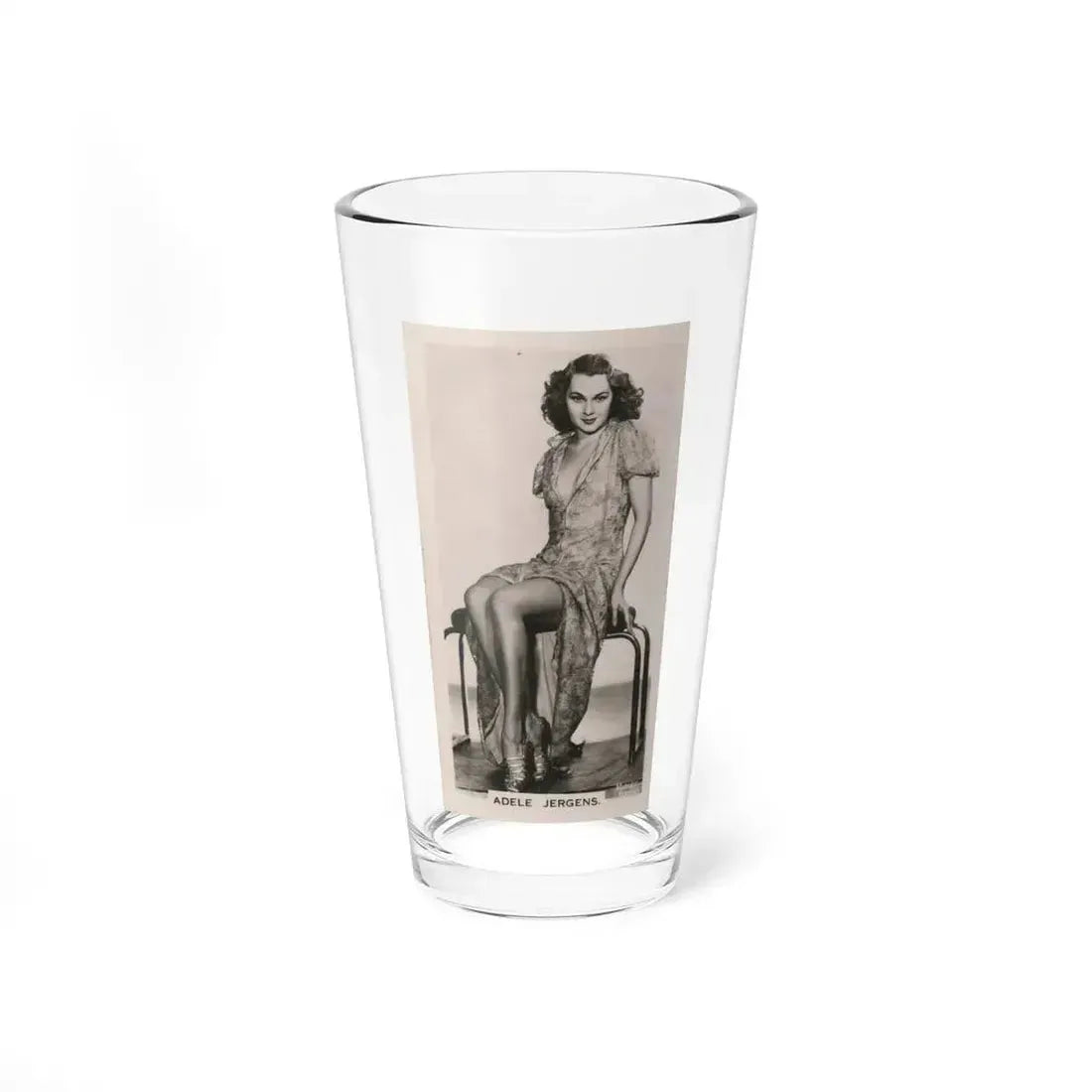 Adele Jergens #123 - Mid or Late 1930's Tiny Trading Card (Vintage Female Icon) Pint Glass 16oz 16oz - Go Mug Yourself