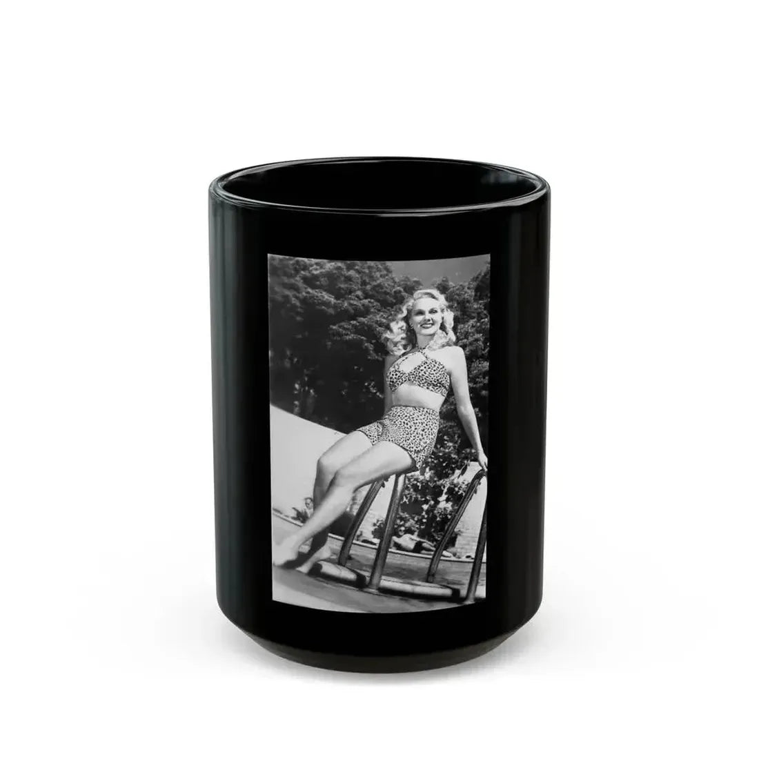 Adele Jergens #126 (Vintage Female Icon) Black Coffee Mug 15oz - Go Mug Yourself
