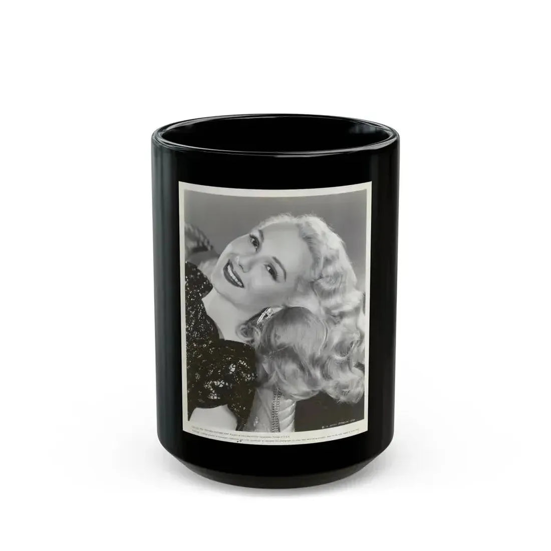 Adele Jergens #127 (Vintage Female Icon) Black Coffee Mug 15oz - Go Mug Yourself