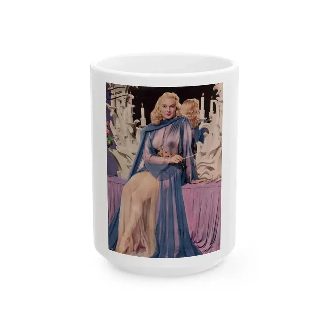 Adele Jergens #128 (Vintage Female Icon) White Coffee Mug 15oz - Go Mug Yourself
