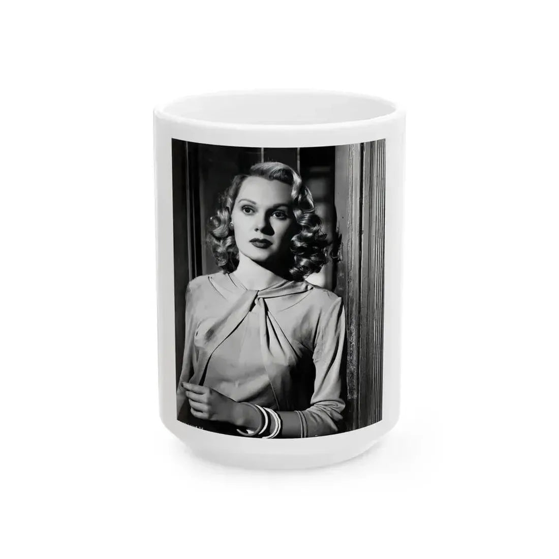 Adele Jergens #130 (Vintage Female Icon) White Coffee Mug 15oz - Go Mug Yourself