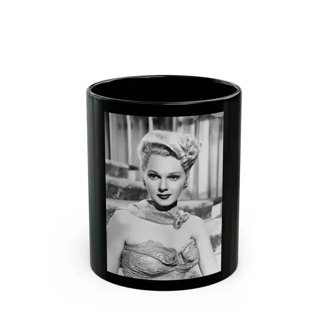Adele Jergens #132 (Vintage Female Icon) Black Coffee Mug 11oz - Go Mug Yourself