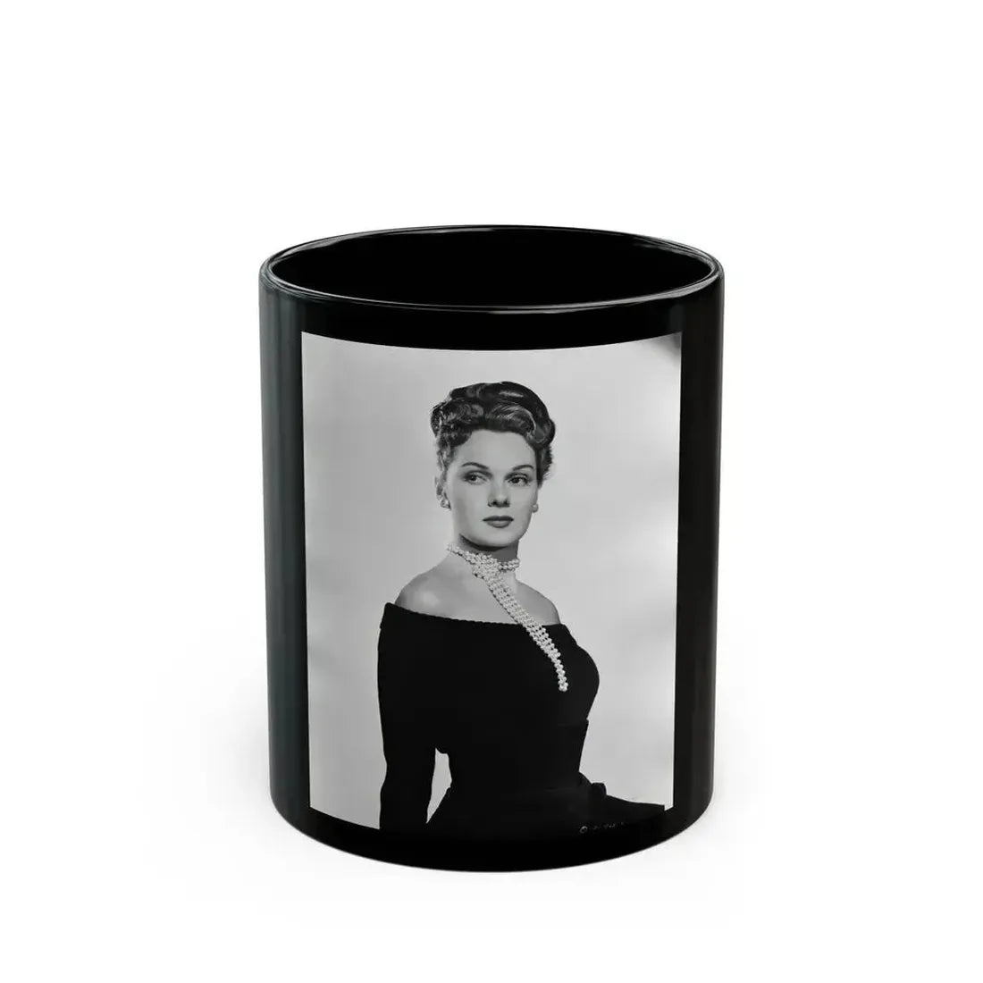 Adele Jergens #134 (Vintage Female Icon) Black Coffee Mug 11oz - Go Mug Yourself