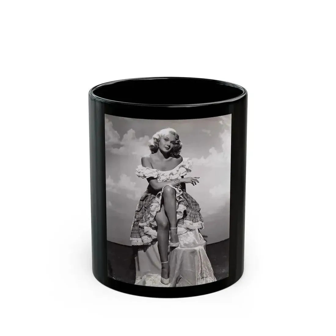 Adele Jergens #14 (Vintage Female Icon) Black Coffee Mug 11oz - Go Mug Yourself