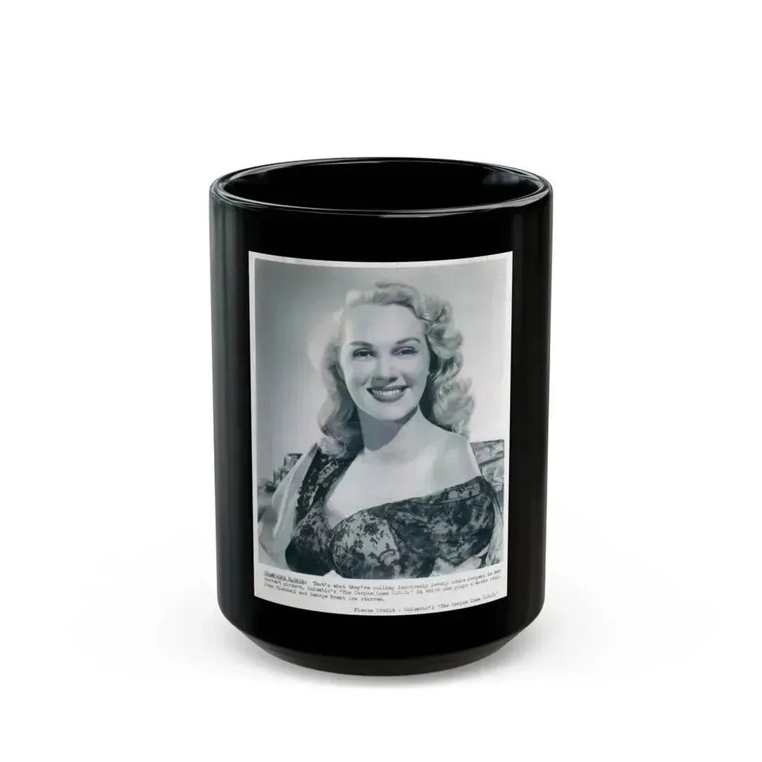 Adele Jergens #155 (Vintage Female Icon) Black Coffee Mug 15oz - Go Mug Yourself