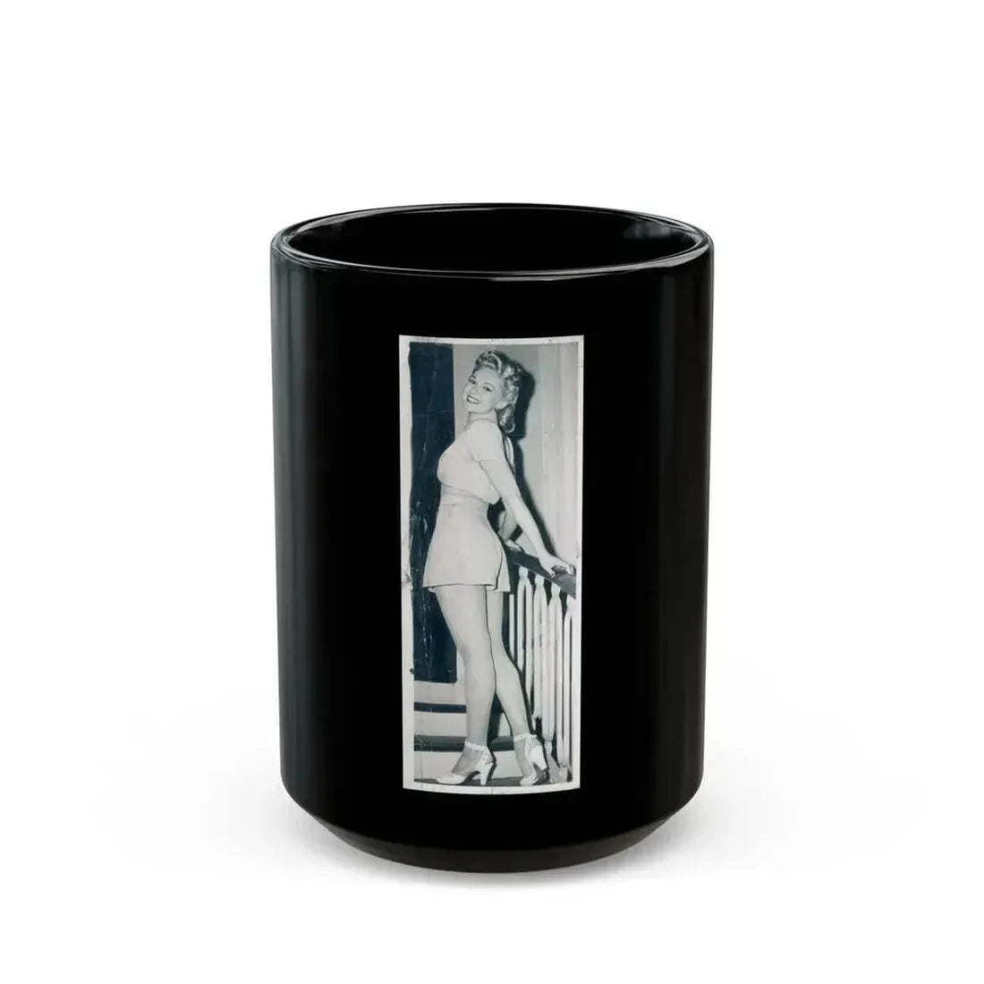 Adele Jergens #158 (Vintage Female Icon) Black Coffee Mug 15oz - Go Mug Yourself