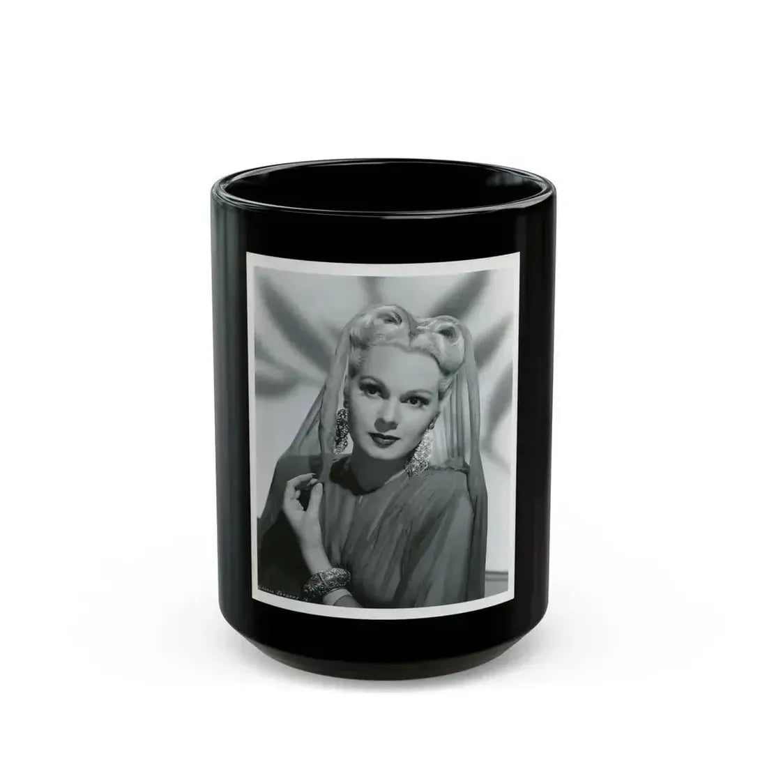 Adele Jergens #167 (Vintage Female Icon) Black Coffee Mug 15oz - Go Mug Yourself