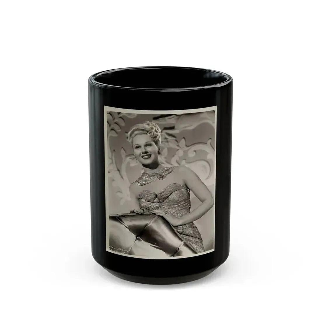 Adele Jergens #185 (Vintage Female Icon) Black Coffee Mug 15oz - Go Mug Yourself