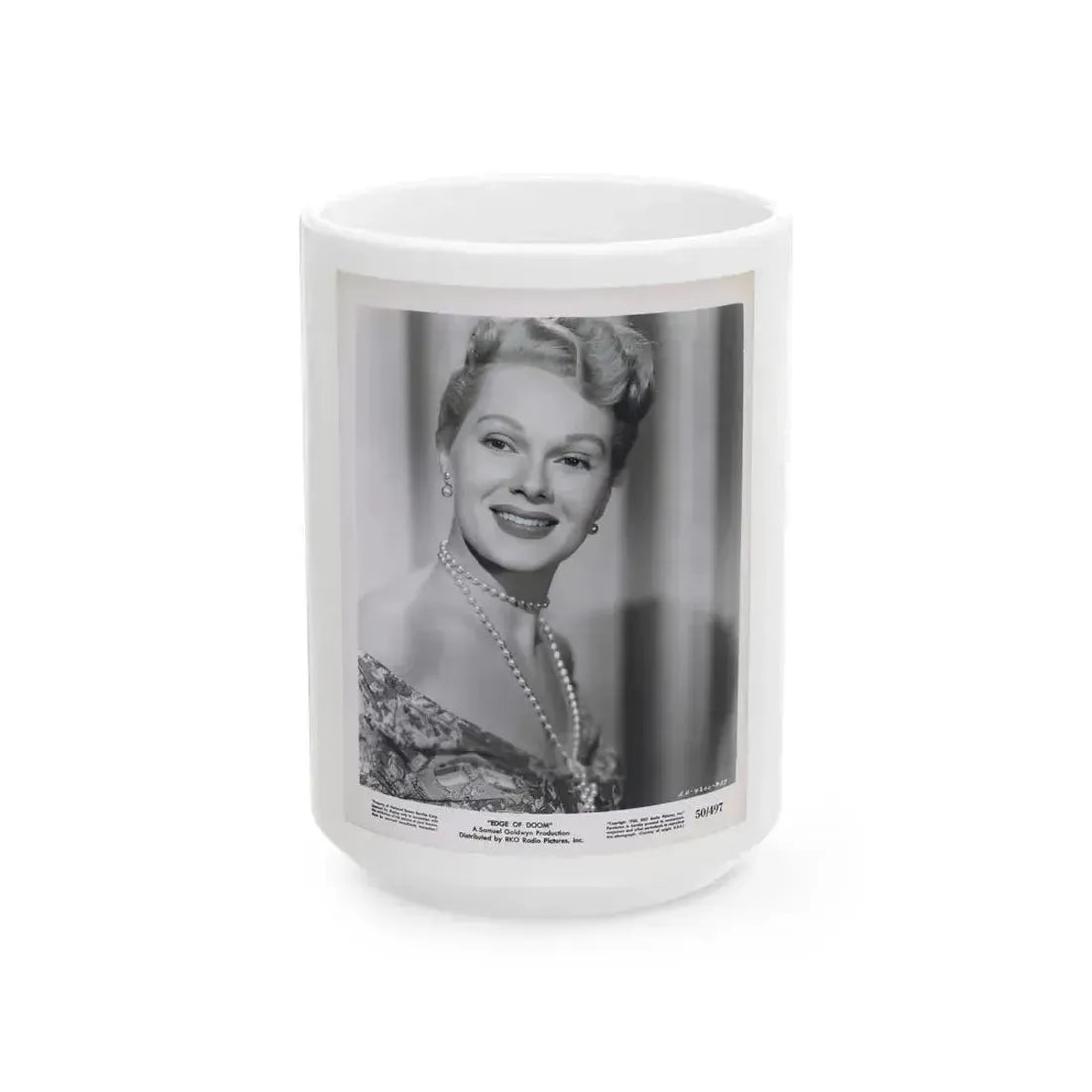 Adele Jergens #195 (Vintage Female Icon) White Coffee Mug 15oz - Go Mug Yourself