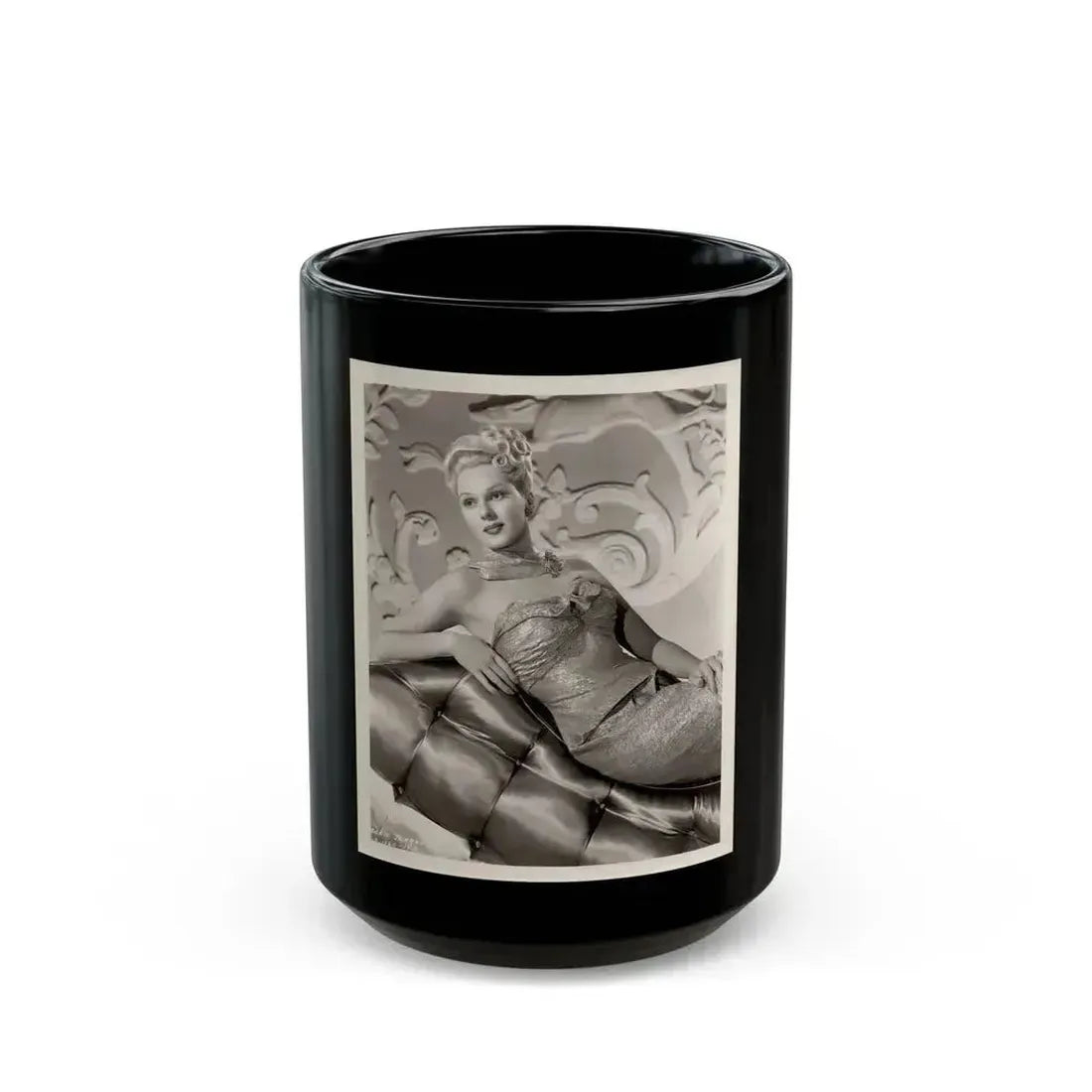 Adele Jergens #199 (Vintage Female Icon) Black Coffee Mug 15oz - Go Mug Yourself
