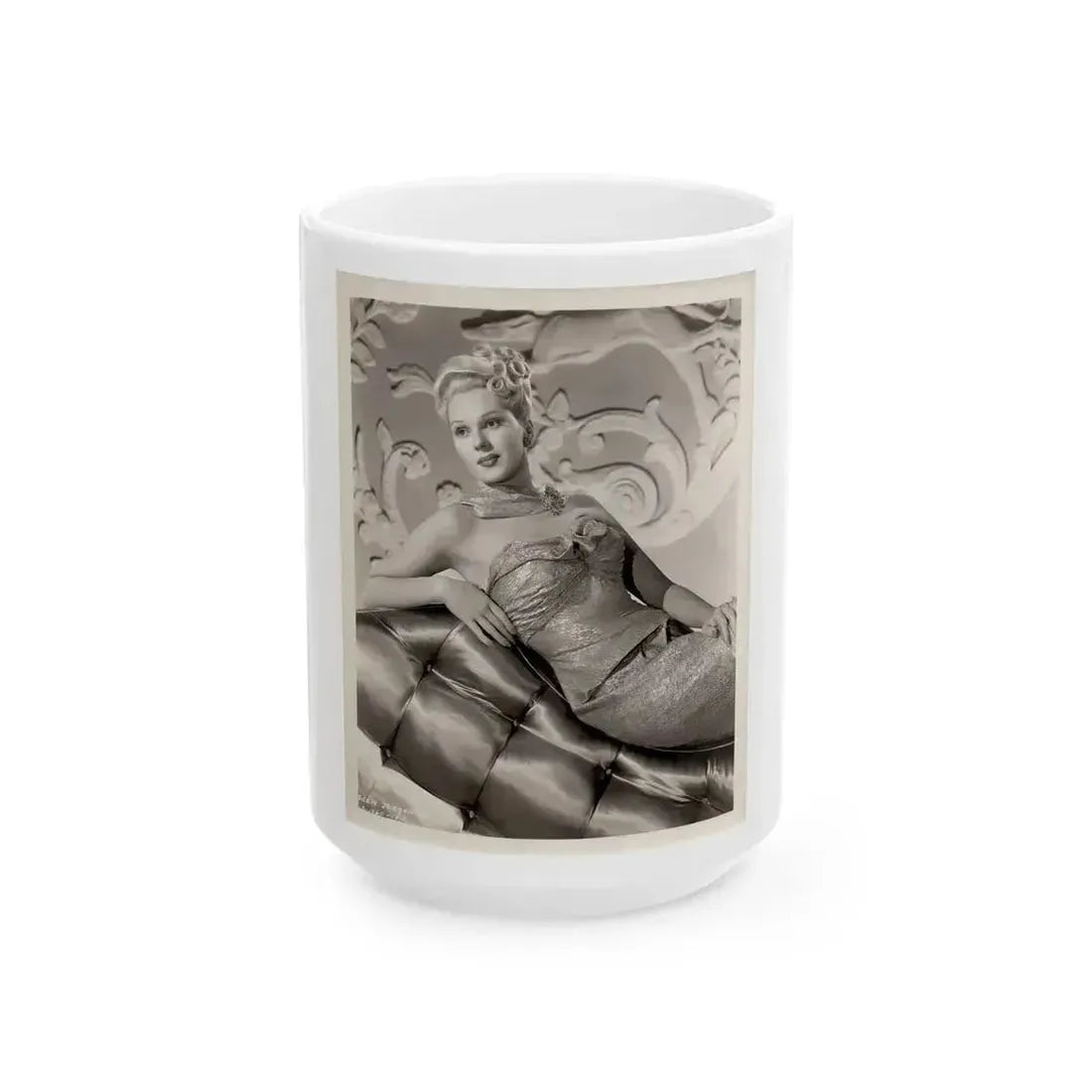 Adele Jergens #199 (Vintage Female Icon) White Coffee Mug 15oz - Go Mug Yourself