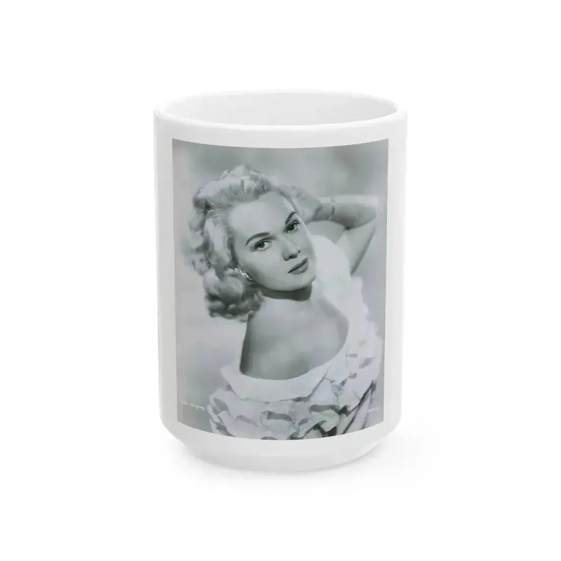 Adele Jergens #203 (Vintage Female Icon) White Coffee Mug 15oz - Go Mug Yourself