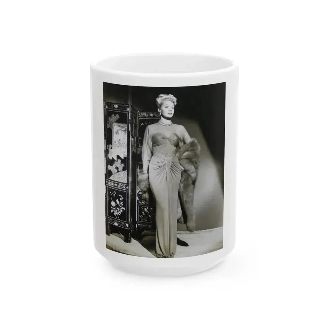 Adele Jergens #206 (Vintage Female Icon) White Coffee Mug 15oz - Go Mug Yourself