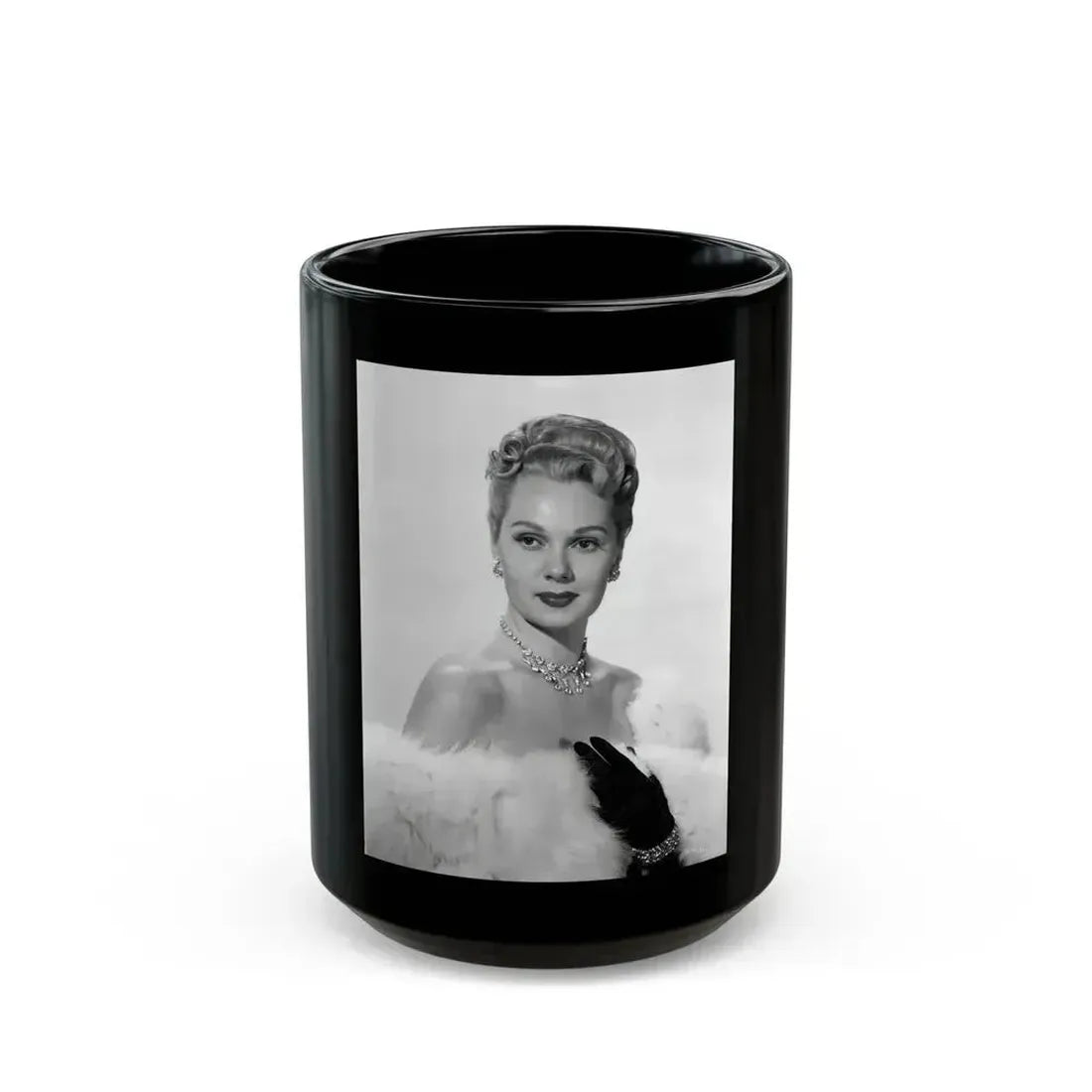 Adele Jergens #210 (Vintage Female Icon) Black Coffee Mug 15oz - Go Mug Yourself