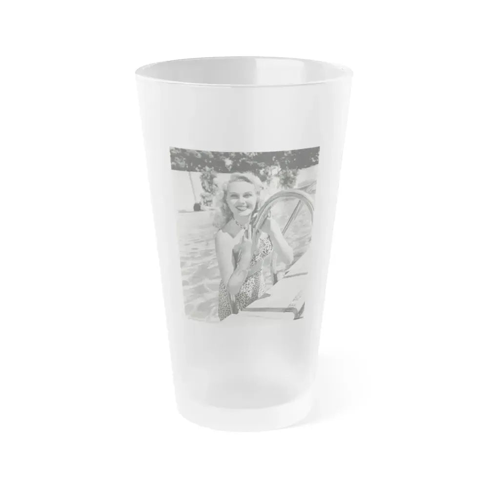 Adele Jergens #211 (Vintage Female Icon) Frosted Pint Glass 16oz 16oz Frosted - Go Mug Yourself