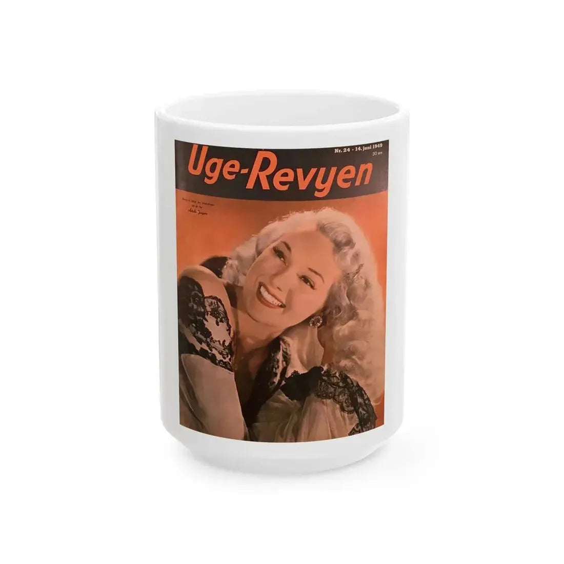 Adele Jergens #212 - Mag. Cover (Vintage Female Icon) White Coffee Mug 15oz - Go Mug Yourself