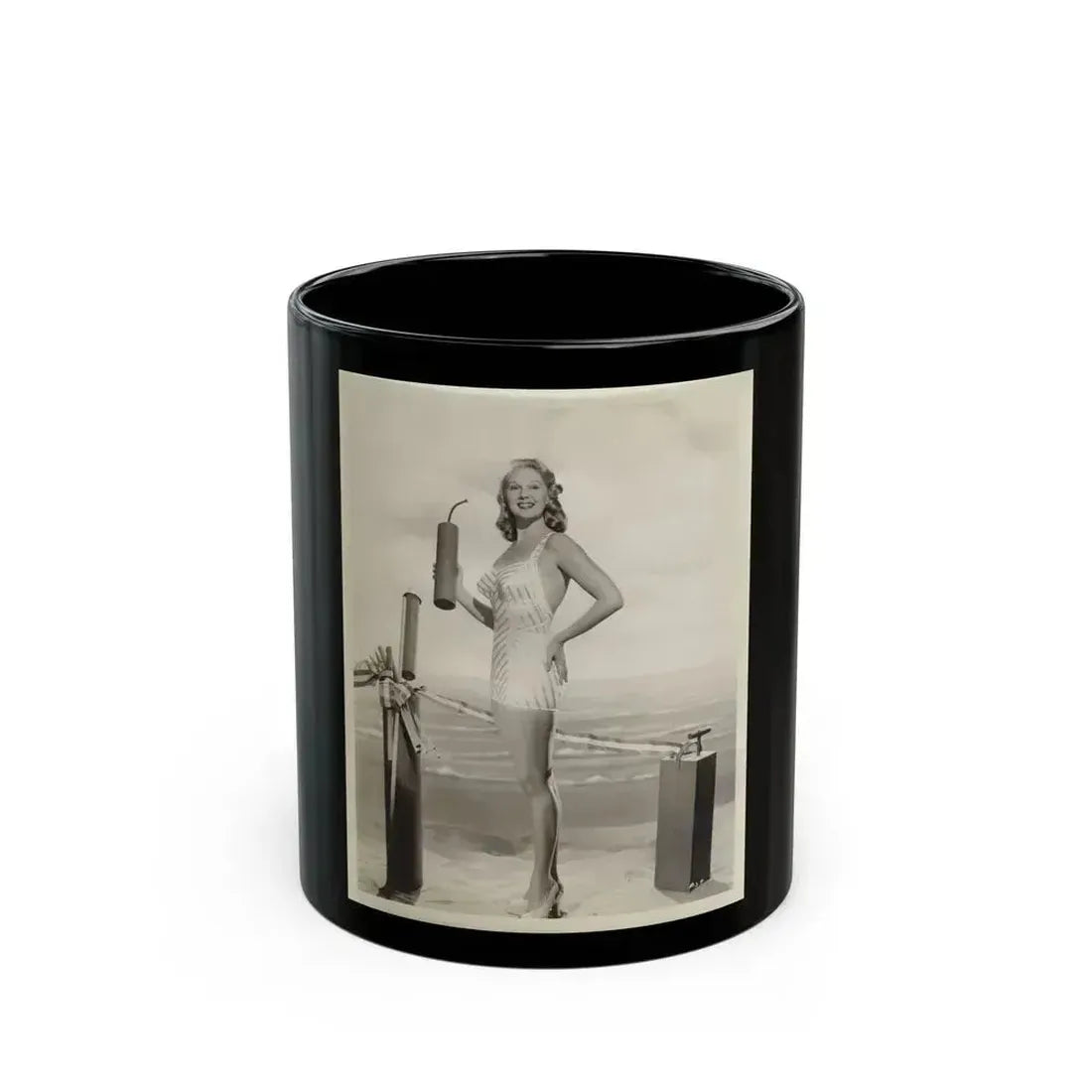 Adele Jergens #216 (Vintage Female Icon) Black Coffee Mug 11oz - Go Mug Yourself