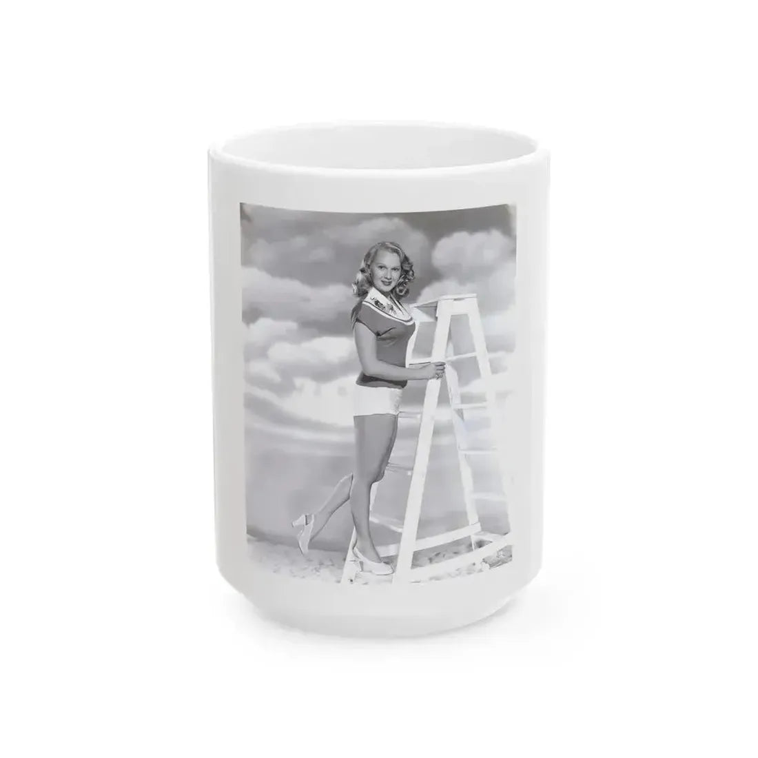 Adele Jergens #221 (Vintage Female Icon) White Coffee Mug 15oz - Go Mug Yourself
